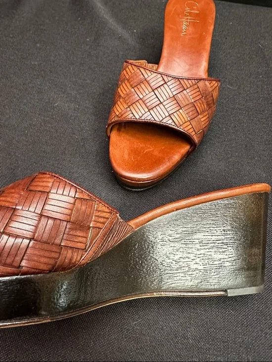 Cole Haan Brown Woven Leather Slide Sandals Woman’s 8 - Picture 8 of 11